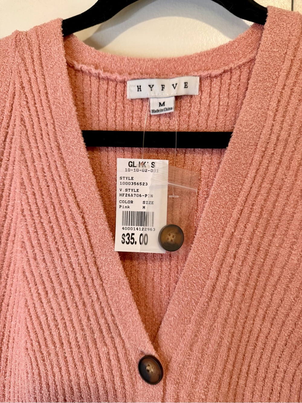 HYFVE Blush Ribbed Button-Front Knit Tank - Picture 2 of 3